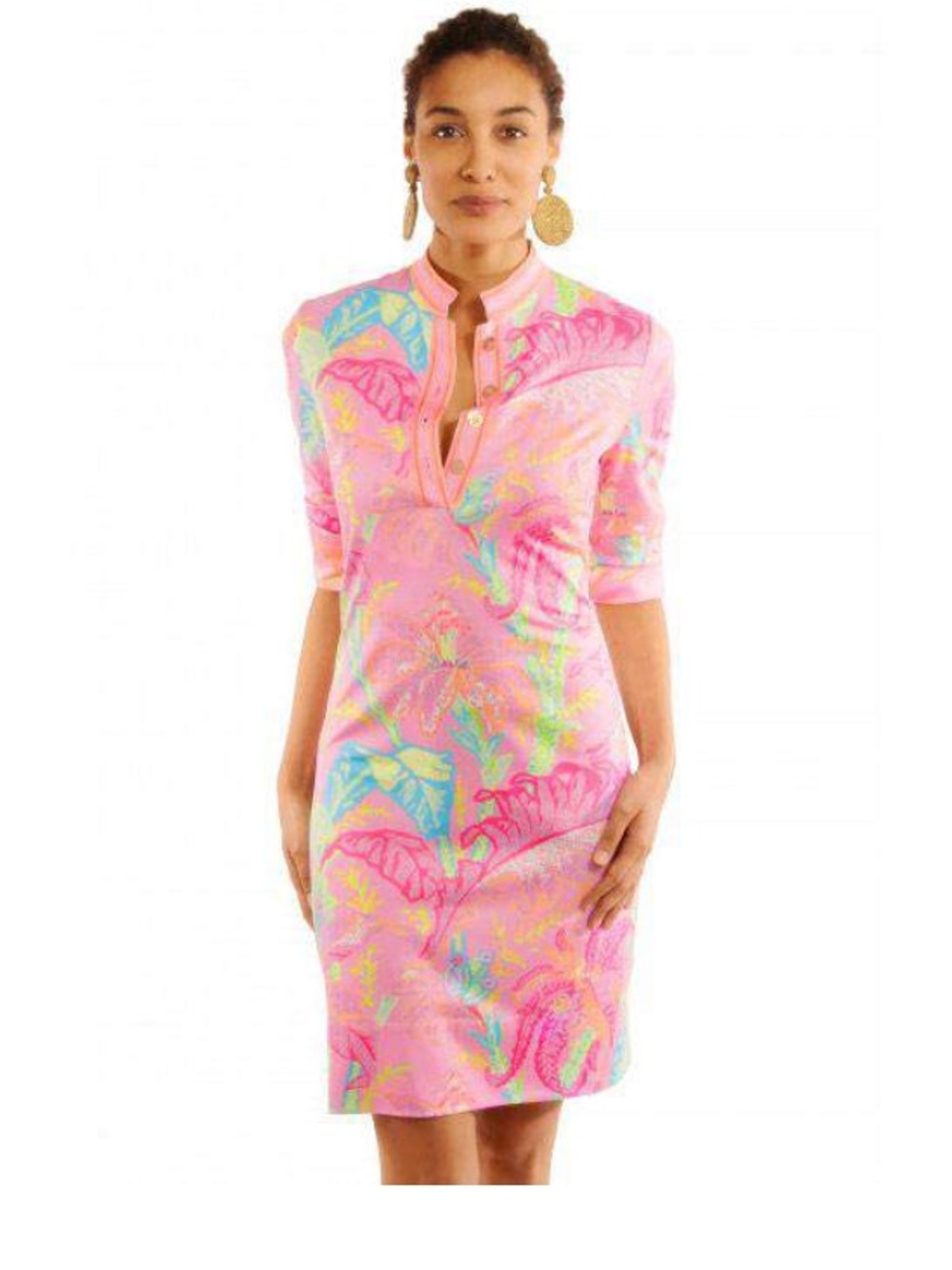 Gretchen Scott | Mandarin dress in tropical print